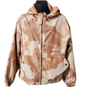 Forever 21 Pink Camo Zip Up Windbreaker Hoodie Size S